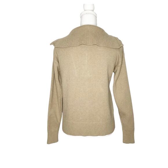 The Drop Kai Tan Half Zip Sweater Wide Collar Ribbed Trim XS - Picture 5 of 7